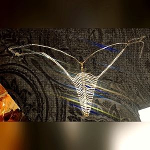 Gold & Diamond jeweled bikini thong